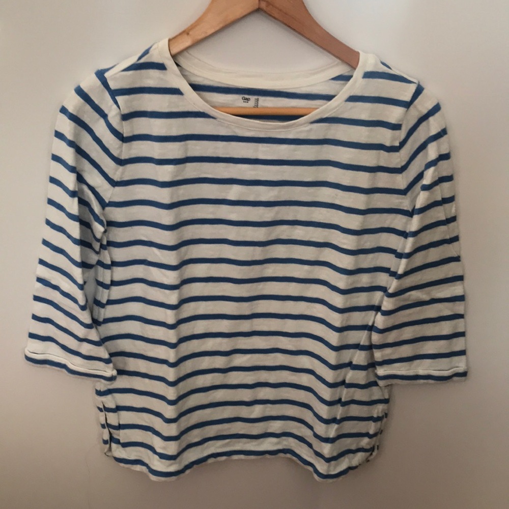 Gap nautical blue &white striped long sleeve
